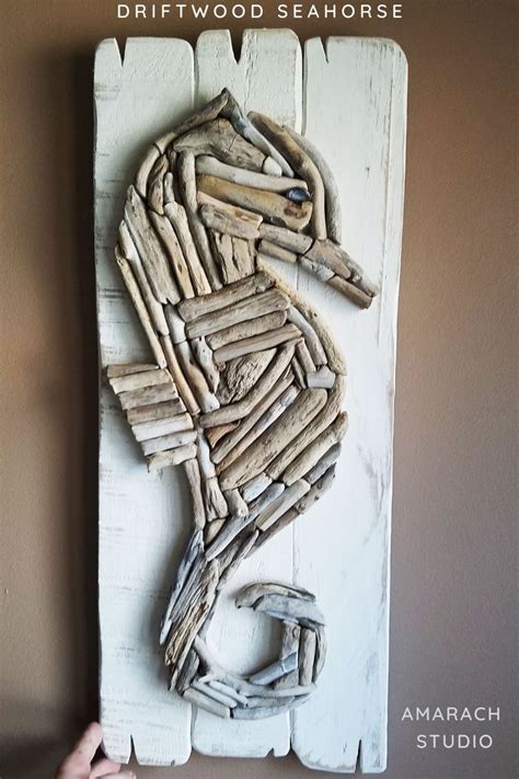 Driftwood Seahorse Wall Plaque Coastal Décor Coastal Wall Hanging