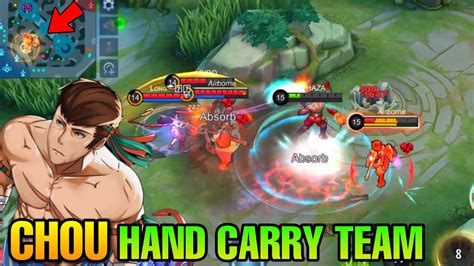 CHOU HAND CARRY TEAM IN SOLO RANK GAMEPLAY TOP GLOBAL CHOU BUILD AND