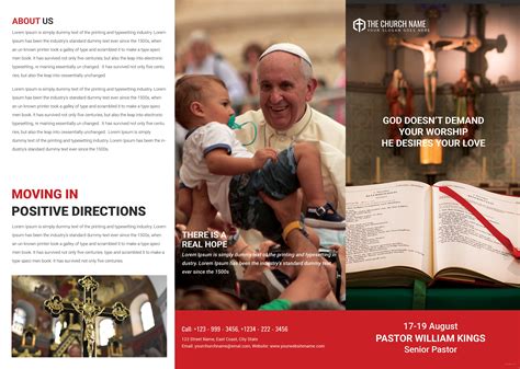 Free A3 Sample Church Brochure Template In Adobe Photoshop Illustrator