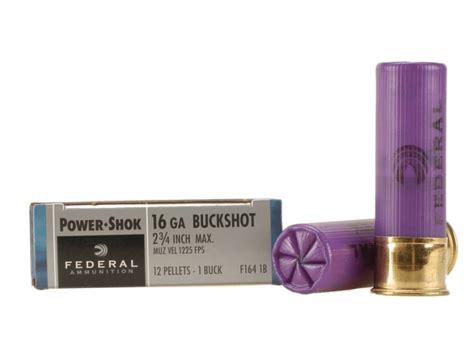 Federal Power Shok Ammunition 16 Gauge 2 34 Buffered 1 Buckshot 12