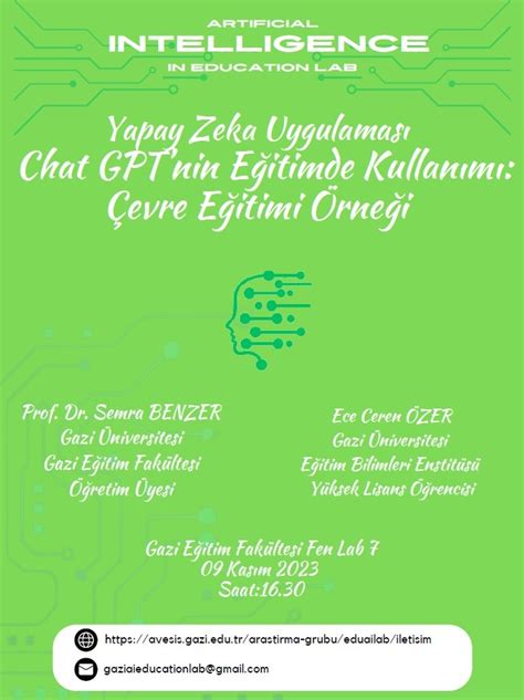 Yapay Zeka Uygulaması Chat GPTNin Eğitimde Kullanımı Çevre Eğitimi