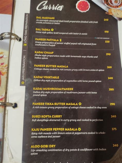 Menu At Food Nirvana Chennai 2311