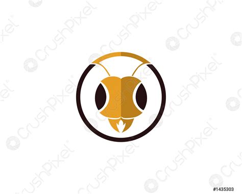 Ant Head Logo Template Vector Illustration Stock Vector