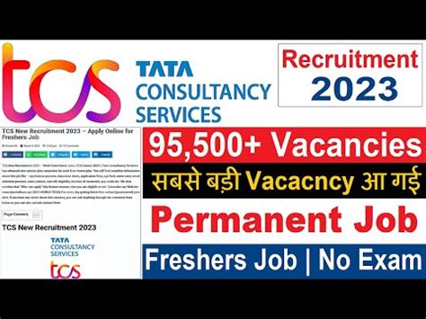 TCS MEGA HIRING 2023 TCS Recruitment 2023 Job For Freshers TCS