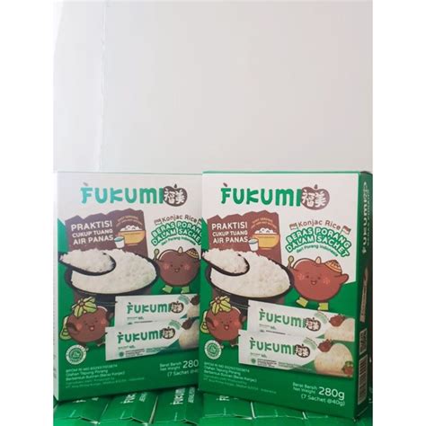 Jual FUKUMI Beras Porang Box Sachet Shirataki Konjac Rice 7x40gr