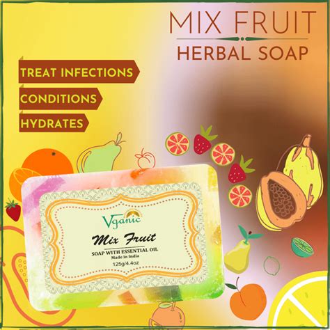 Vganic Herbal Mix Fruit Soap Organic Nourishing And Rejuvenating