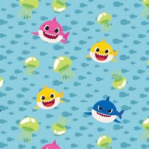 Baby Shark Print Fabric by the Yard FBTY Fat Quarters FQ Half - Etsy