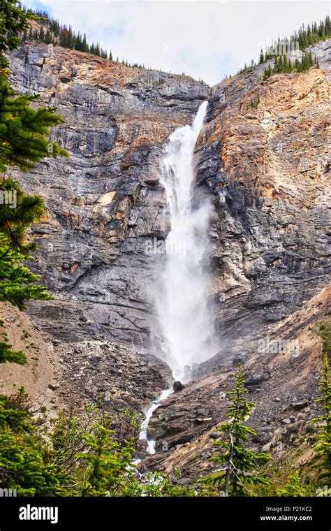 Glacier Fed Takakkaw Falls In Yoho National Park Near Field British