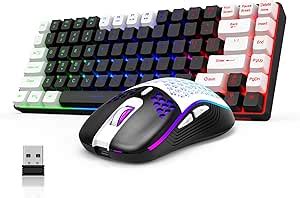 Redthunder K Wireless Keyboard And Mouse Combo Rainbow Led Backlit