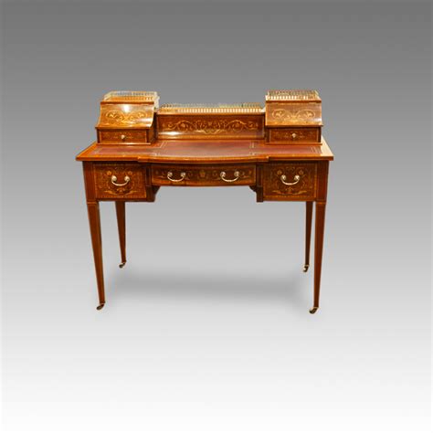 Edwardian Inlaid Mahogany Writing Desk Hingstons Antiques Dealers