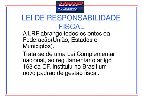 PPT LEI DE RESPONSABILIDADE FISCAL PowerPoint Presentation Free