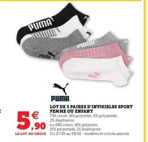 Promo Lot De Paires D Invisibles Sport Femme Ou Enfant Chez Hyper U