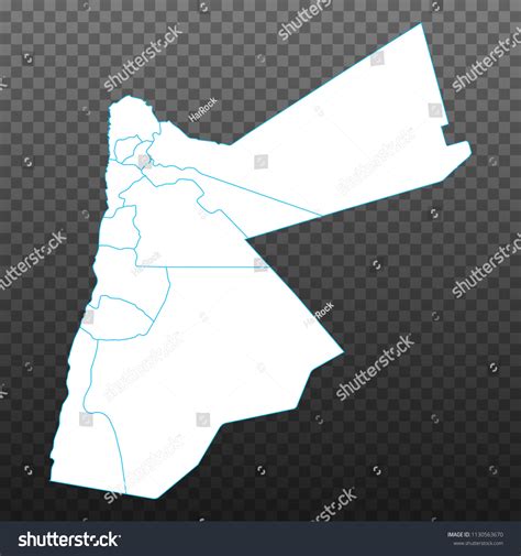 Map Jordan Vector Illustration On Transparent Stock Vector (Royalty ...