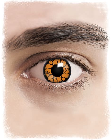 Contact Lenses Orange Reptile for Halloween | Horror-Shop.com