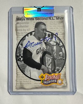 1992 Upper Deck Willie Mays Signed Baseball Heroes Auto Baseball Card