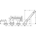 Hansgrohe AXOR MyEdition Afbouwdeel 4 Gats Badrandkraan M Rechte Greep