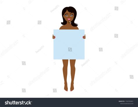 African American Naked Woman Showing Empty Stock Illustration Shutterstock