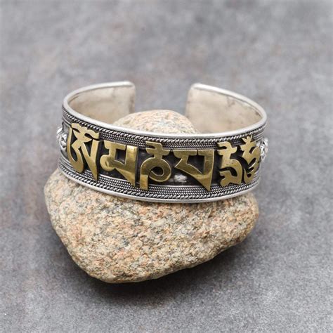 Silver And Gold Compassion Mantra Bracelet Dharmashop