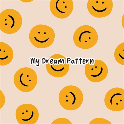 Smile Seamless Pattern Happy Face Seamless Repeat Pattern Etsy