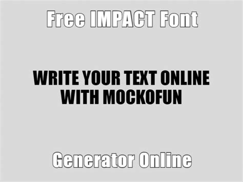 Free Impact Font Generator Mockofun