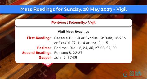 Daily Mass Readings For Sunday 28 May 2023 Vigil Catholic Gallery