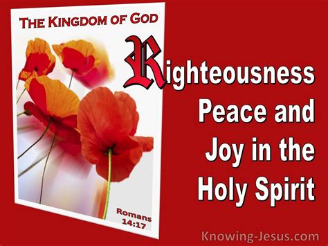 Romans 14 17 Righteousness Peace And Joy In The Holy Spirit Red