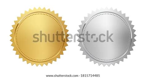 Golden Silver Stamps Isolated On White Stock Vector (Royalty Free ...