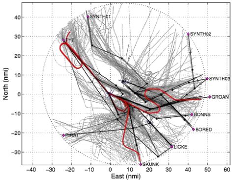 Sample Radar Tracks For The West Plan Traffic Arrivals Into Ksfo