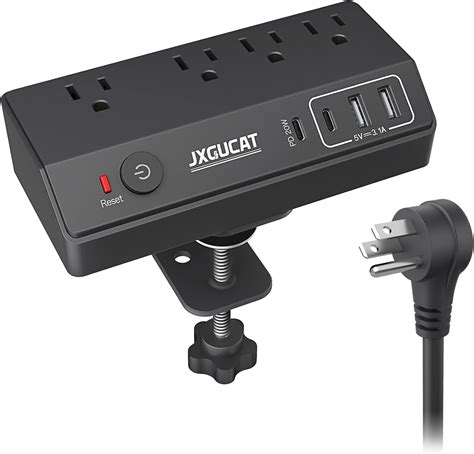 Amazon Desk Clamp Power Strip With PD 20W USB C JXGUCAT Removable