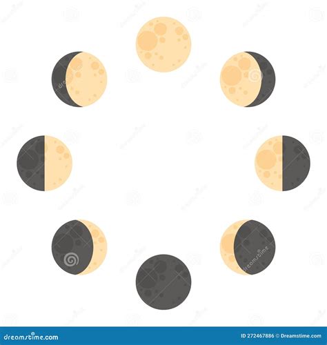 Moon Phase Cycles. Isolated Vector Illustration on White Background ...