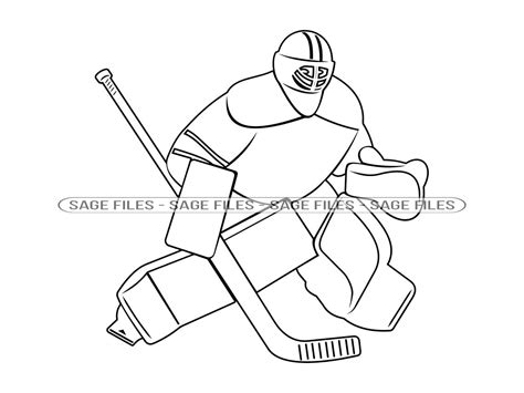 Hockey Goalie Outline Svg Hockey Svg Hockey Clipart Hockey Etsy Australia