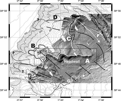 Swath Bathymetry And Shadow Relief Map Of The Source Area Of The