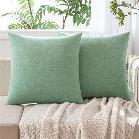 Amazon MIULEE Pack Of 2 Sage Green Decorative Pillow Covers 18x18