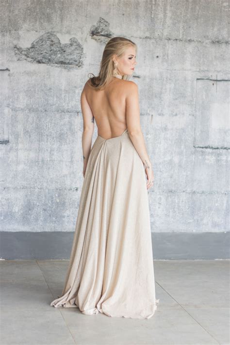 Vestido Nude de Lurex Frente Única Balancê Brasil