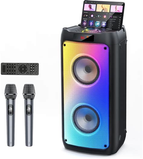 JYX Karaoke Con 2 Microfonos Grande Altoparlante Portatile Bluetooth