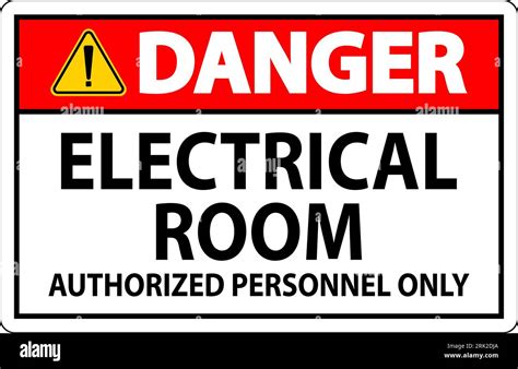 Danger Sign Electrical Room Authorized Personnel Only Stock Vector