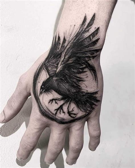 Black Bird Tattoo Designs For Men