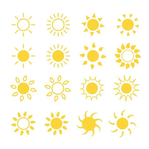 Premium Vector Vector Cartoon Yellow Sun Shining Light Rays To Heat