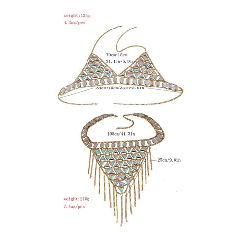 Women Body Harness Body Harness Chain Womens Sexy Sequin Bra Bikini Beach Harness Necklace Waist