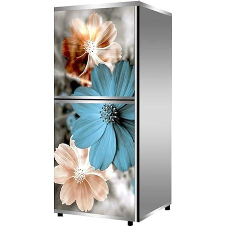 Rk Digital Mart Floral Botanical Fridge Sticker Double Door Fridge