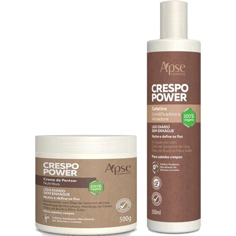 Kit Finalizador Crespo Power Apse Gelatina E Creme Pentear Shopee Brasil