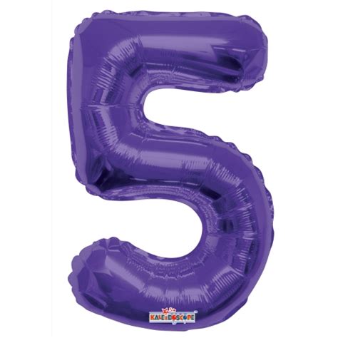 14″ Number 5 Purple Air-Fill Foil Mylar Balloon – Balloon Warehouse™