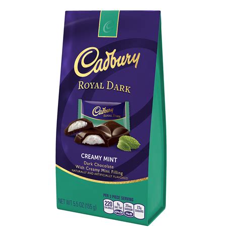 Cadbury Royal Dark Creamy Mint Chocolate Bar Dark Chocolate Candy Bar