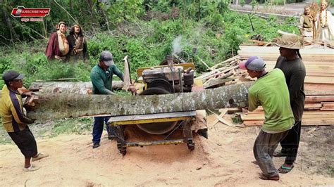 Proses Penggergajian Kayu Kelapa Sawmill Youtube