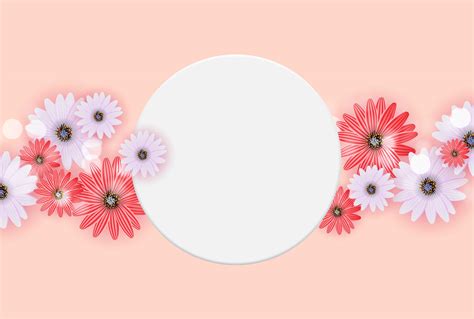 Cute Background with Frame and Flowers. Illustration 8377373 Stock Photo at Vecteezy