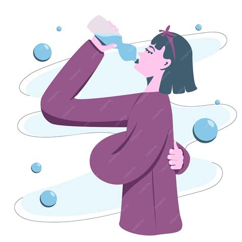 Premium Vector Girl Drinking Water Self Care Woman Self Care