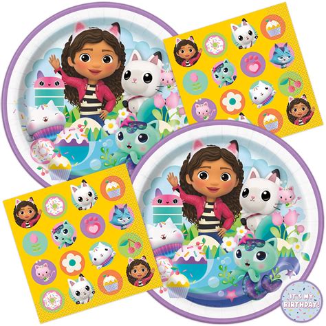 Gabby Dollhouse Birthday Party Supplies Set Plates Napkins Sticker