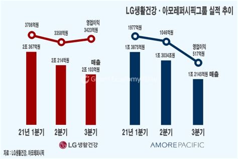 “중국 소비 둔화 우려 현실로” 성장세 꺾인 아모레퍼시픽·lg생활건강 녹색경제신문