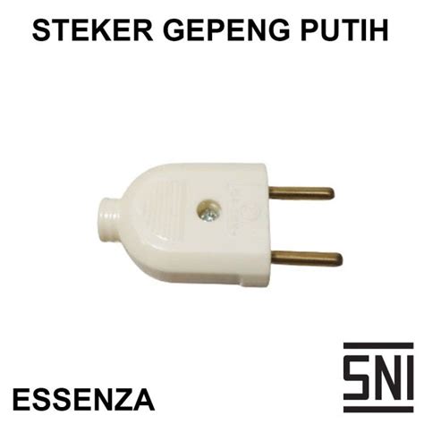 Steker Colokan Listrik Gepeng 1 Phase Putih Pin Kuningan Standart SNI ...