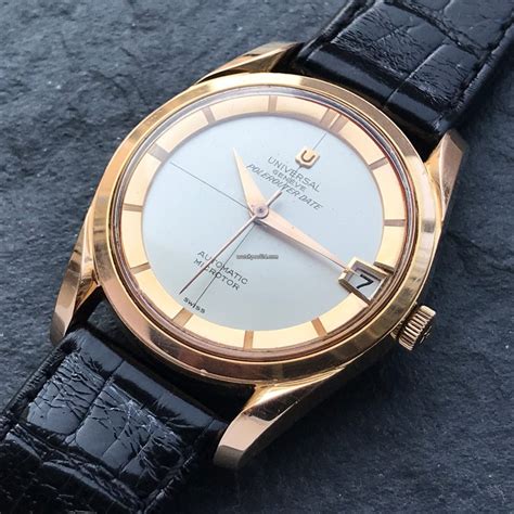 Vintage Universal Genève Polerouter Date 104503 2 Rotgold Verkauft Auf